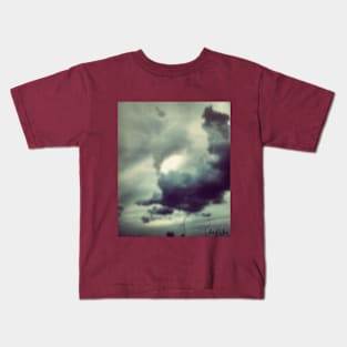 Grey Cloudy Sky Kids T-Shirt